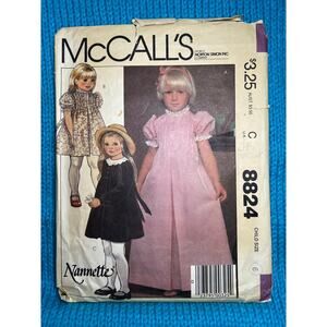McCalls 8824 Sewing pattern girls dress midi maxi puff sleeves pin tuck bodice